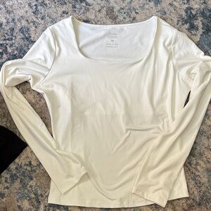 Women's White Long Sleeve Top